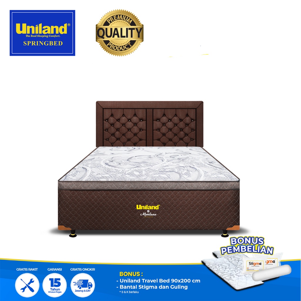 Uniland Springbed Multibed Montana Plushtop Coklat - Kasur Spring Bed
 TOP GROSIR BREBES