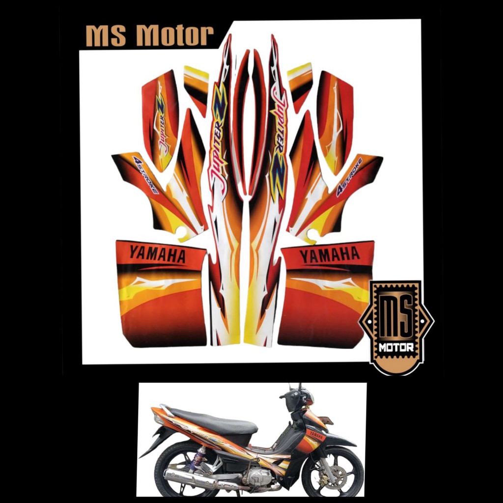 striping jupiter z lama sticker full body jupiter z lama warna hitam oren