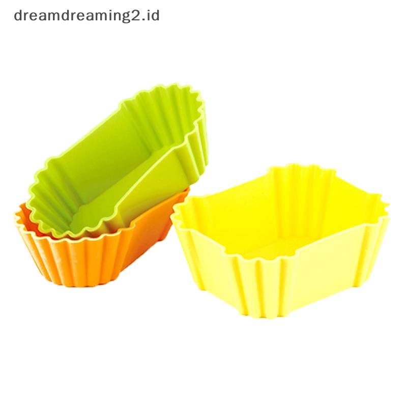 (drea) 3pcs 4pcs Tahan Panas Reusable Silicone Bento Dish Divider Bakeware Dish Cup//