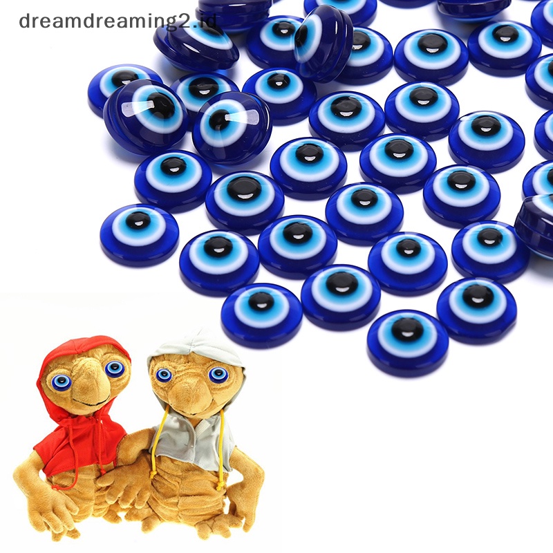(drea) 50pcs Manik-Manik Spacer Resin Campuran Mata Jahat Untuk Mainan Boneka Membuat Perhiasan Aksesori DIY//