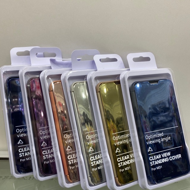 For Samsung Galaxy M31 Clear View Flip Case Miror Case Flip cover Standing For Samsung galaxy M31