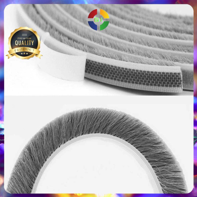 Lis Strip Pintu Brush Strip Sealing Sound Insulation 9 x 9 mm 5M Gray