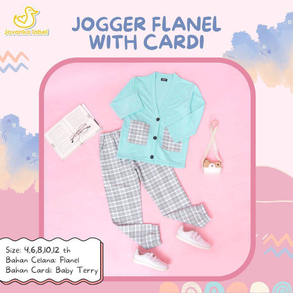 Set Joger Flanel With Cardi Jovanka Label