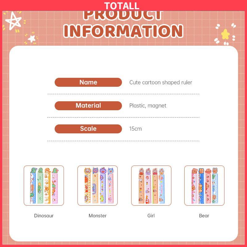 COD Cute Magnetic Ruler Office15cm Soft Ruler for Students Creative Stationery-Totall