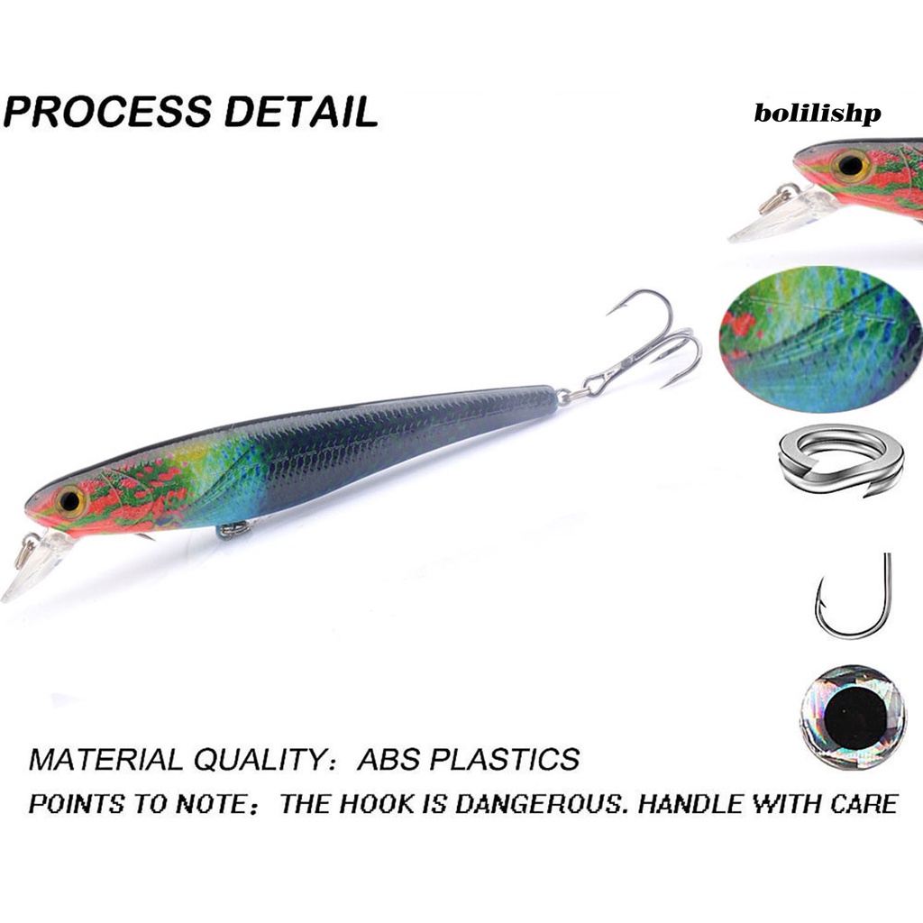 Bo-12.3cm/17.5g Umpan Pancing 3D Fisheyes Kait Tajam Air Asin Air Tawar Ikan Kecil Umpan Keras Memancing Luar Ruangan