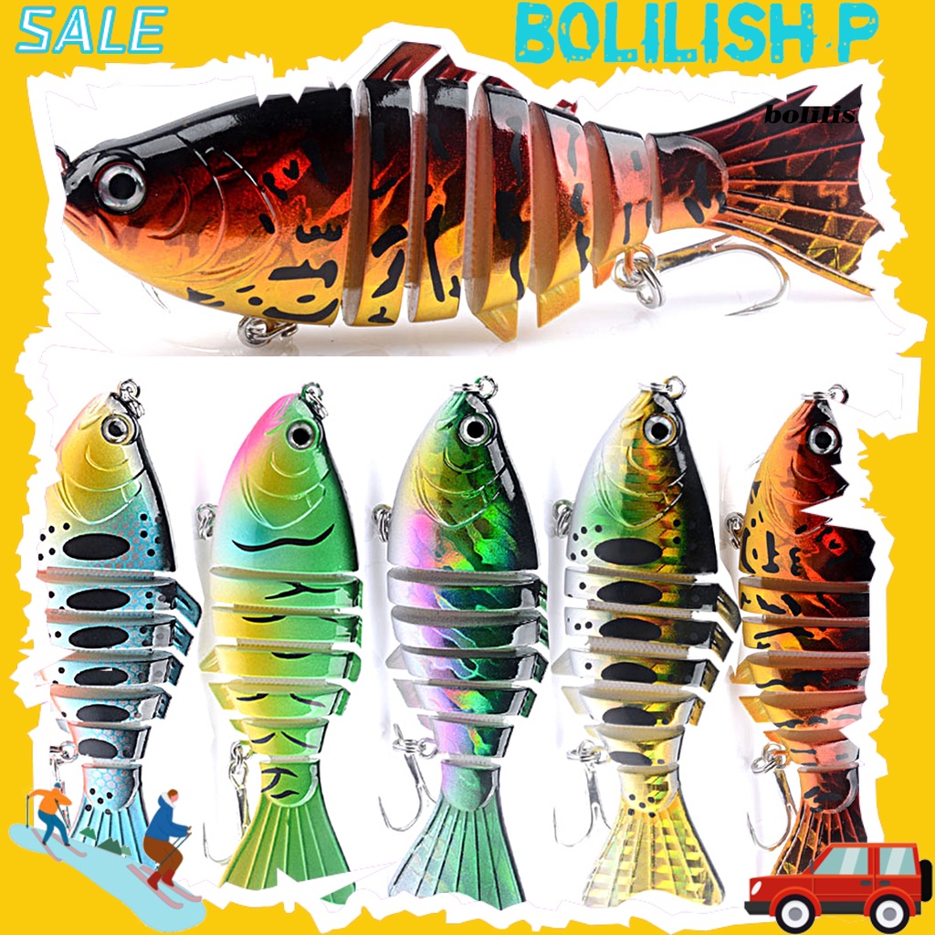 Bo-9.5cm/15g Umpan Palsu 3D Fisheye Simulasi Tujuh Bagian Umpan Ikan Profesional Fishing Tackle Universal Fishing Lure Umpan Keras Pancing Laut Untuk Outdoor