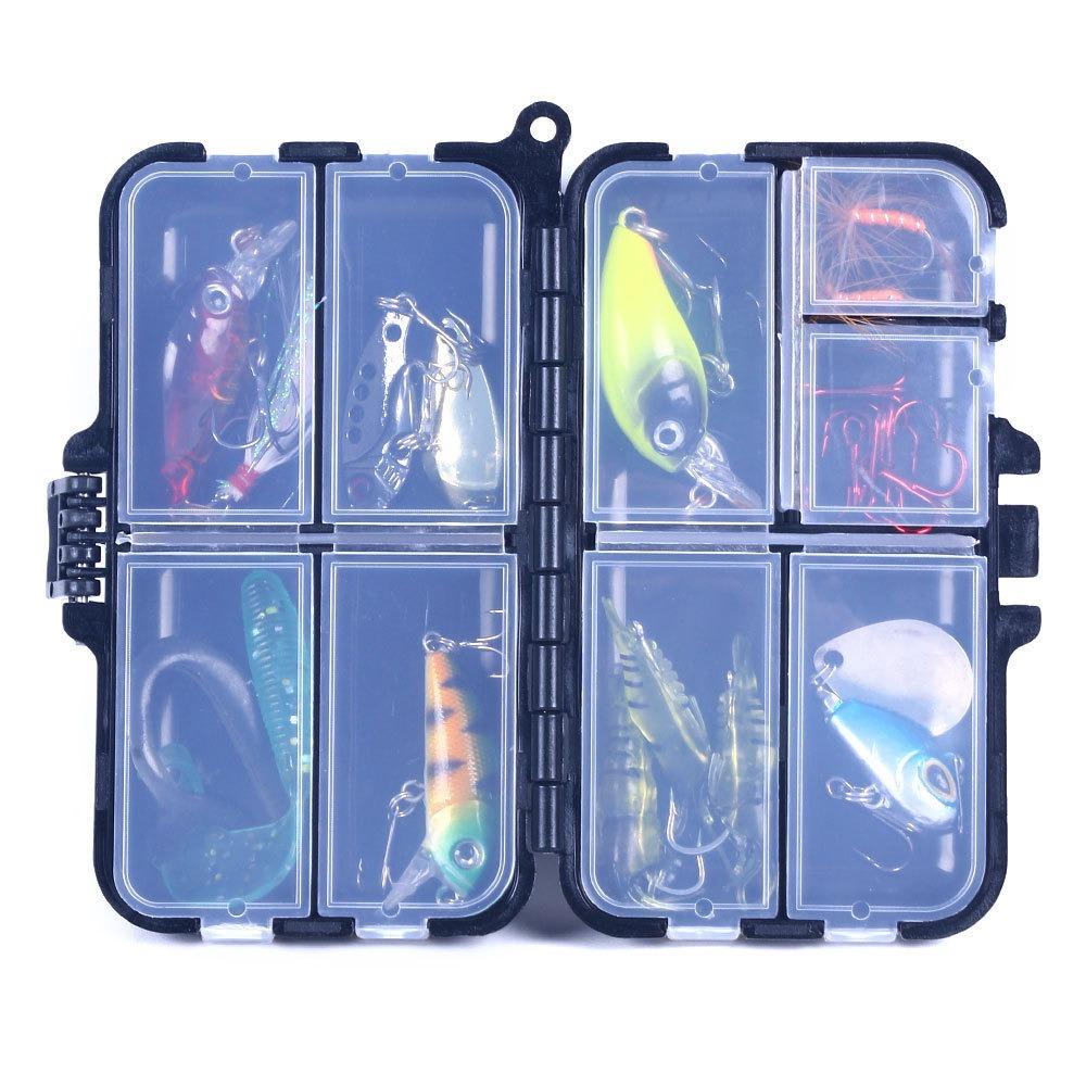 Lanfy Tempat Penyimpanan Mini Terbang Memancing Sendok Alat Case Organizer Aksesoris Pancing Kotak Umpan Fishing Tackle Box