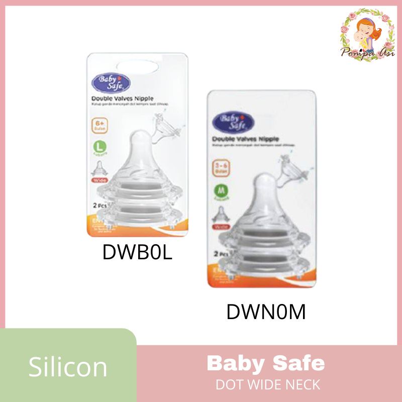 Dot Wide Neck Baby Safe Original Isi 2 Pcs / Dot Botol Susu Bayi / Dot Bayi