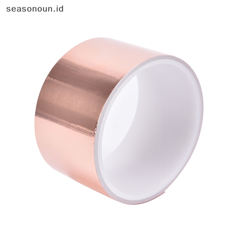 Seasonoun 50mm x 3m EMI Copper Foil Shielding Tape Konduktif Self Adhesive Barrier GitarNew.