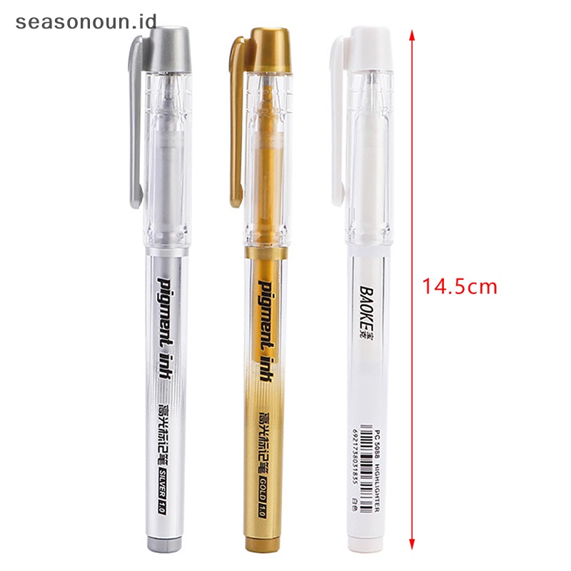 Seasonoun DIY Logam Tahan Air Permanen Cat Spidol Emas Putih Perak 1.0mm Resin Cetakan Pen Art paing Perlengkapan.