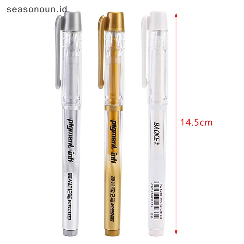 Seasonoun DIY Logam Tahan Air Permanen Cat Spidol Emas Putih Perak 1.0mm Resin Cetakan Pen Art paing Perlengkapan.