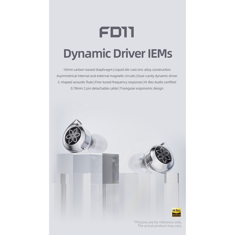 Earphone FiiO FD11 Kinerja Tinggi Deep lows Dynamic Driver IEMs Earbuds Dengan Kabel 0.78mm Dilepas