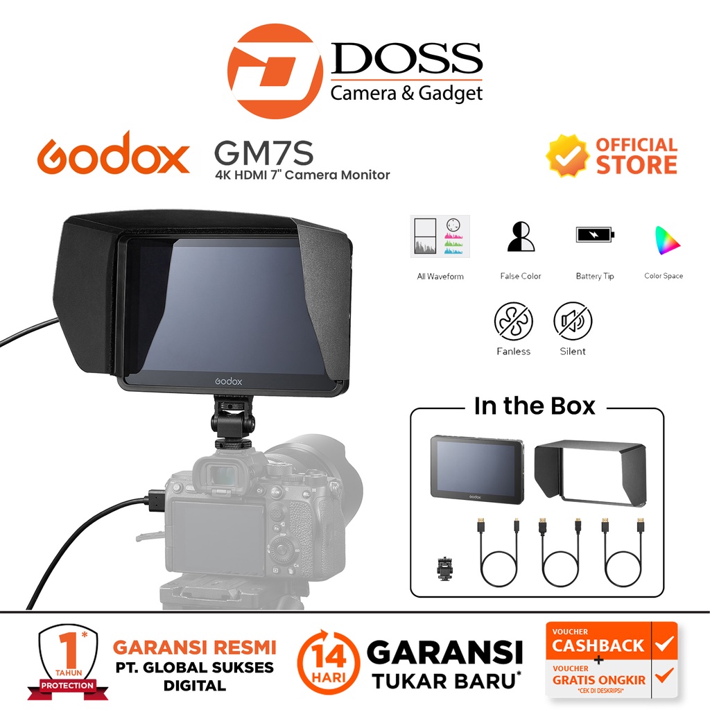 Godox Monitor GM7S 4K HDMI Touchscreen Camera Monitor Godox GM 7S