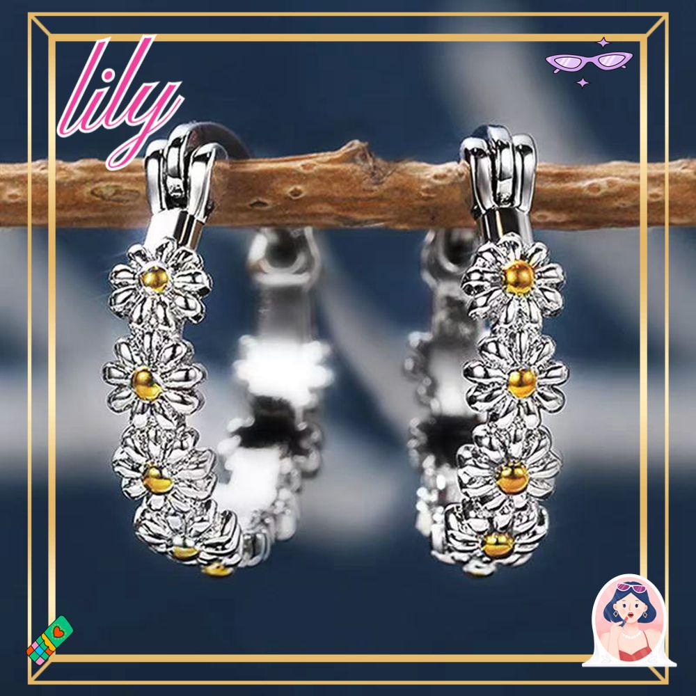 Anting LILY Daisy Aksesoris Fashion Untuk Wanita Gadis Perhiasan Hadiah Anting Kreatif