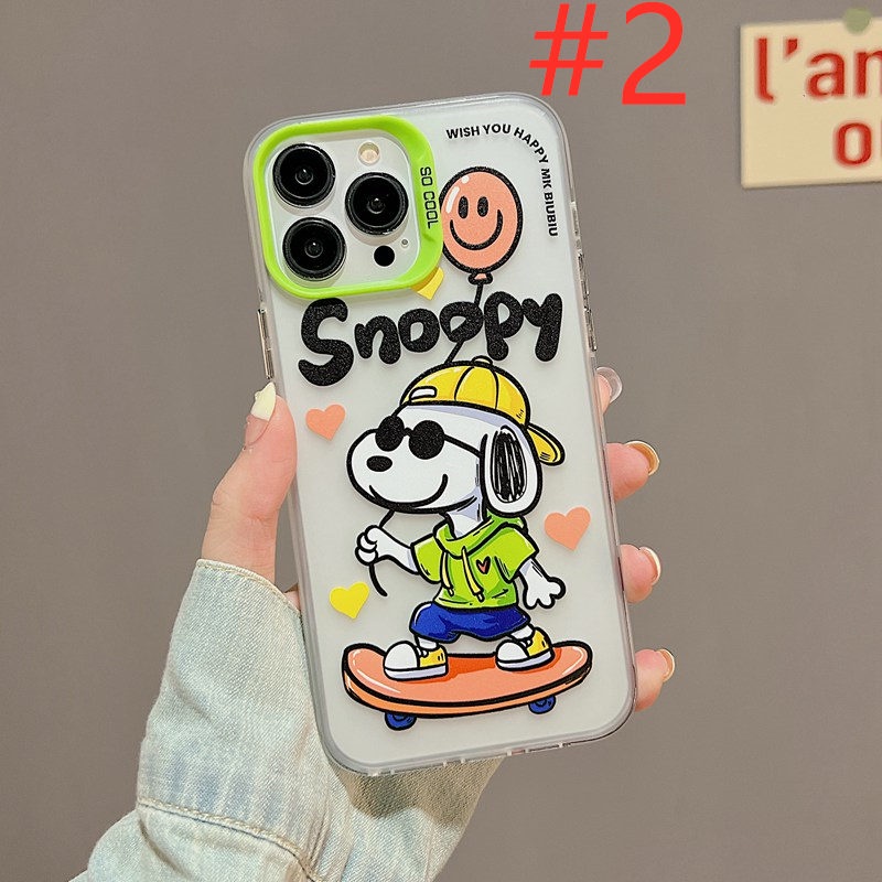 So Cool Skate Snoopy Skin Feel Soft Case HP iP iPhone 12 13 14 Pro Max 11 FTD Casing Apple