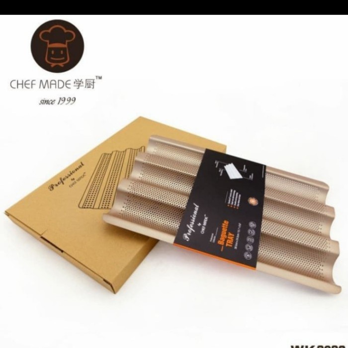 chefmade baguette tray wk9026 Large / loyang baget 38cm/ loyang roti / loyang kue