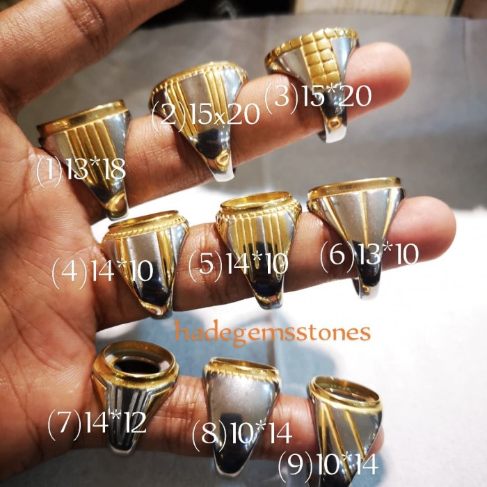 RING EMBAN TITANIUM SUPER WARNA GOLD SILVER - silver, 7