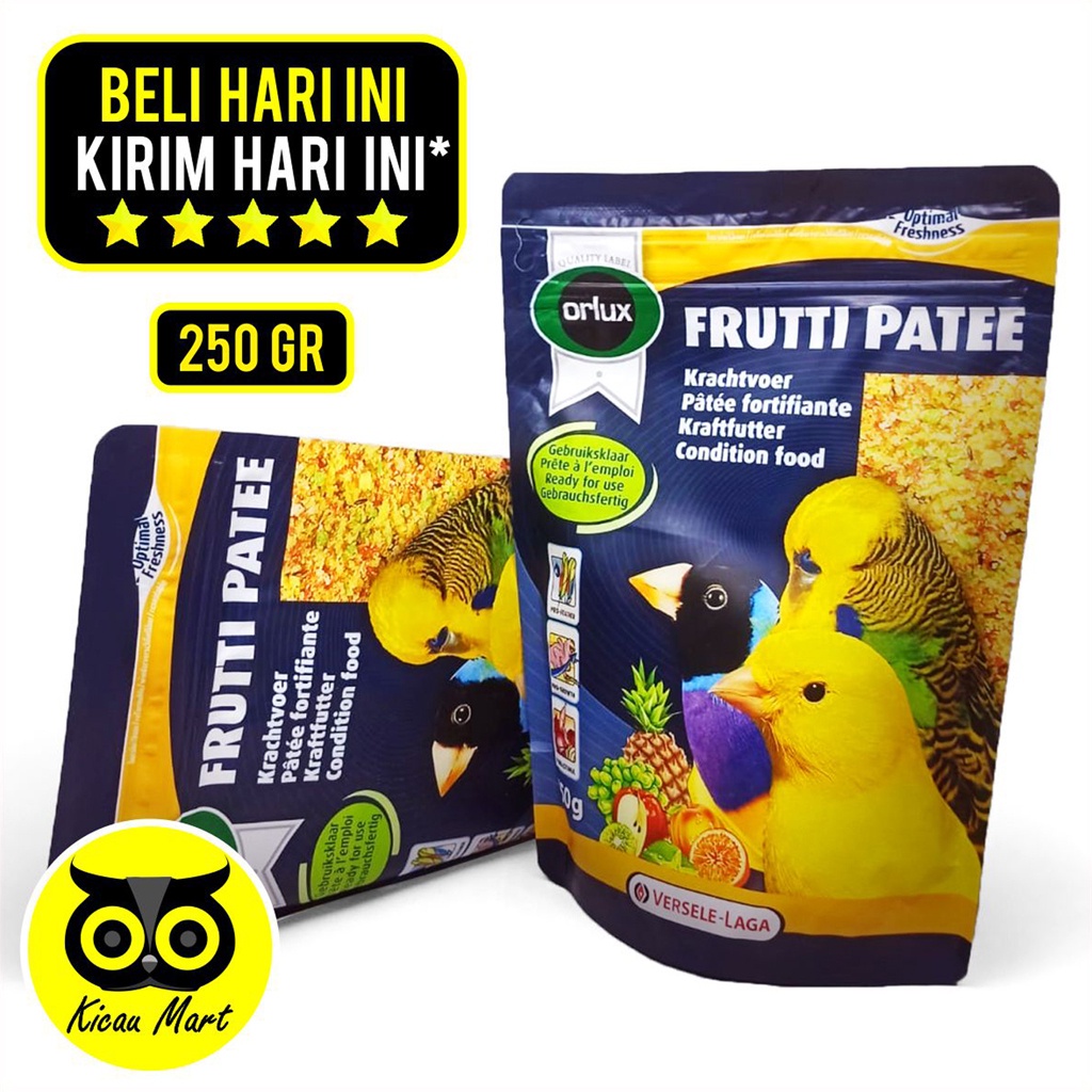 Fruti Patee Frutti Pate Patte Versele Laga Pruti Pate Pakan Makanan Burung Kenari Lovebird Finch Parkit Egg Food Import Kaleng 250 Gram