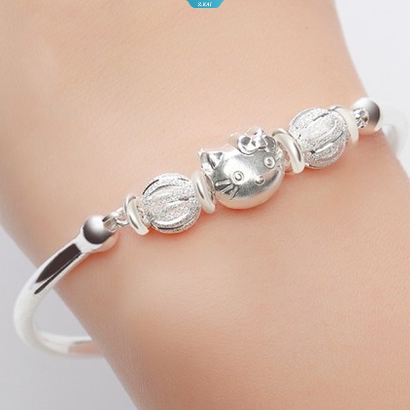 925 Perak Anak Gelang Hello Kitty Aldult Set Kawaii Gadis Kartun Figure Gelang Mahasiswa Perhiasan Gadis Fashion Hadiah Ulang Tahun [ZK]