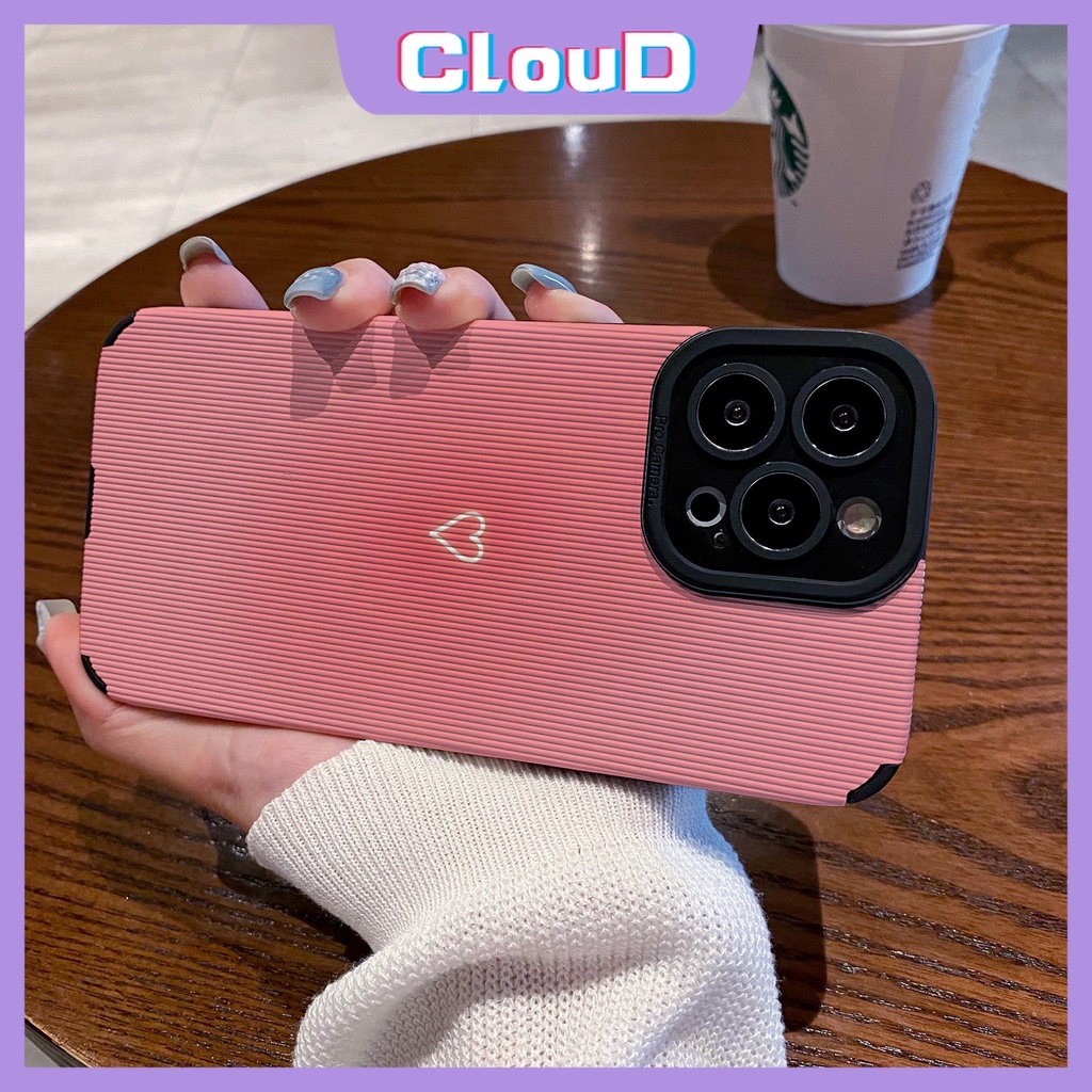Casing Ponsel Tekstur Kulit Mewah Tahan Guncangan Kompatibel Untuk iPhone 7Plus XR 11 Pro Max X7 8 Plus XS Max 11 13 14 12 Pro Max Pink Love Heart Silikon Lembut Tpu Cover