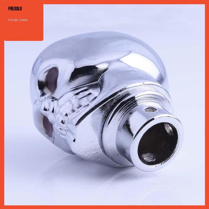 [Predolo] Chrome Skull Universal Mobil Merah LED Manual Gear Stick Knob Tuas