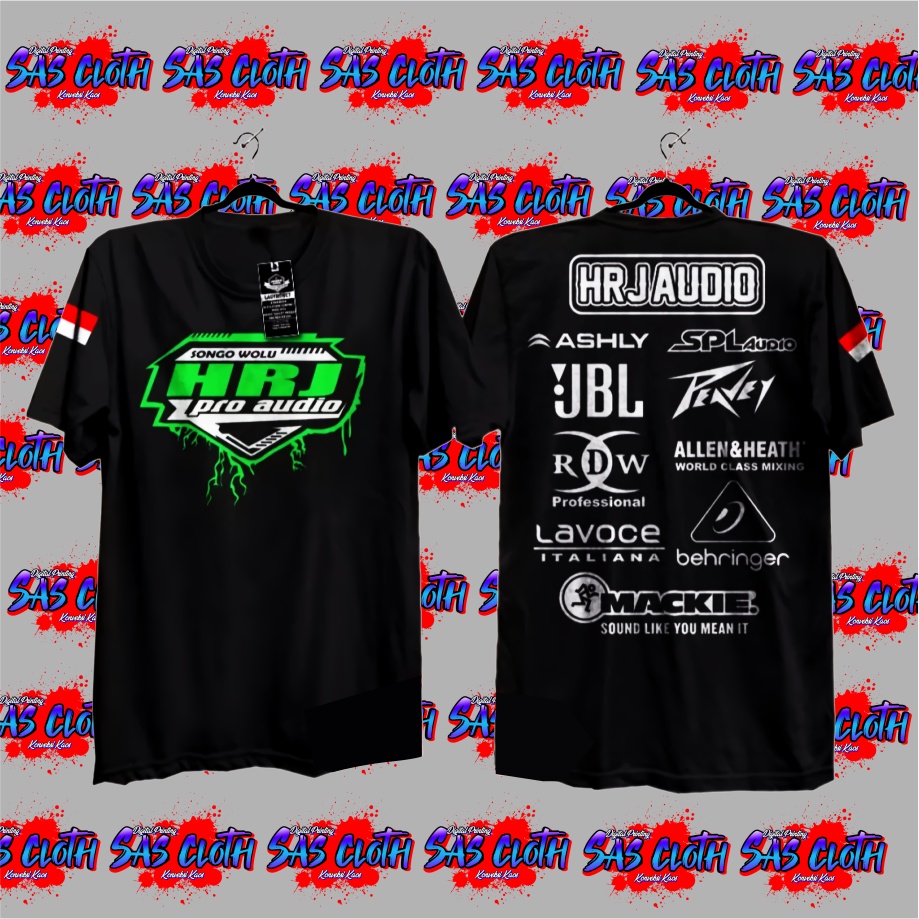 KAOS Baju T-Shirt HRJ AUDIO / KAOS SOUND SYSTEM / KAOS AUDIO / HRJ PRO AUDIO / kaos musik