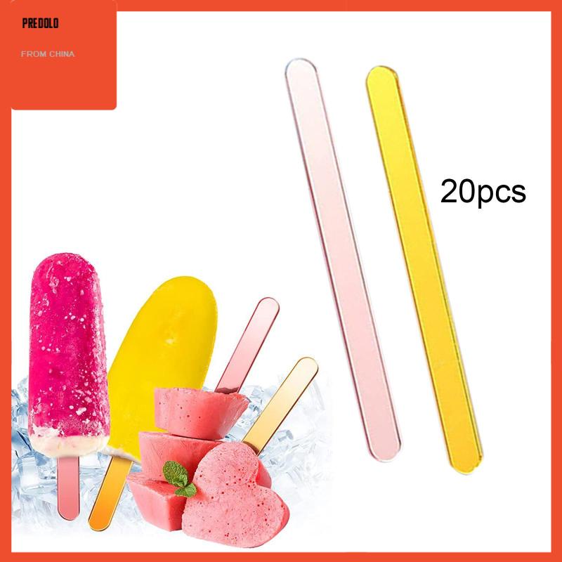 [Predolo] 20pcs Stik Es Krim Stik Reusable Untuk Dapur Kerajinan Tangan DIY