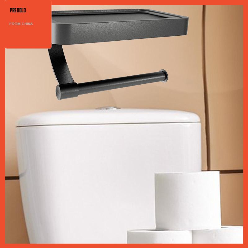 [Predolo] Paper Roll Holder Rak Aluminium Tempat Roll Toilet Multifungsi Untuk Dinding