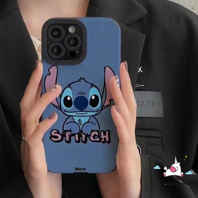 IPHONE Cute Crayon Shin-chan Kartun Stitch Phone Case Kompatibel Untuk Iphone11 14 12 13 Pro XR 7 8 Plus MAX X XS MAX Shockproof Tekstur Kulit Mewah Lembut Tpu Silicon Cover