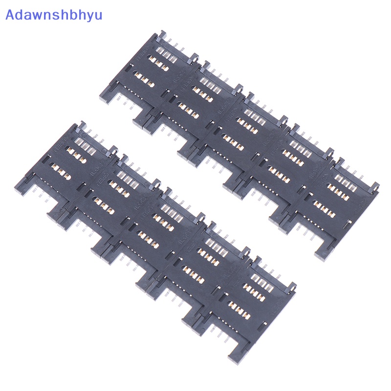 Adhyu 10PCS Holder SIM Card Soket Kartu 6PIN Konektor Slot SIM Card Untuk ID Telepon