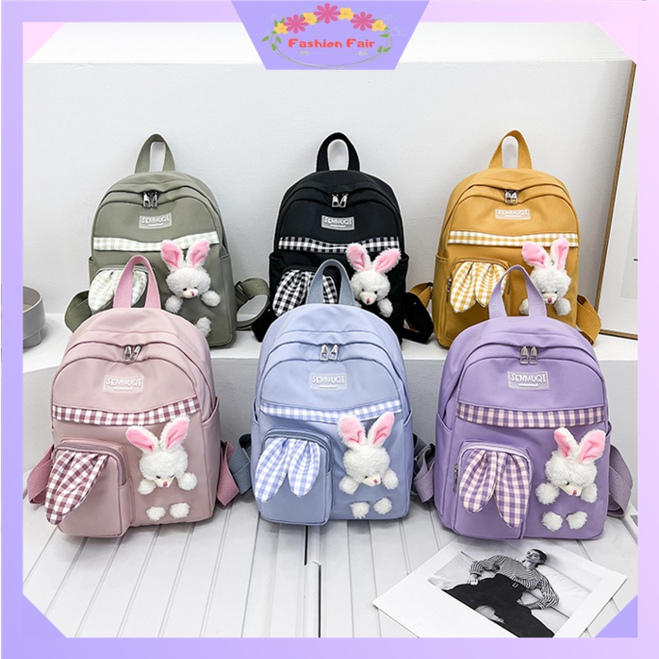 FASHION FAIR - D6141 Tas Ransel Anak / Tas Sekolah Anak / Tas Ransel Boneka Kelinci / Rabbit Backpack / Tas Fashion Anak / Tas Fashion Korea / Tas Ransel Korea Style