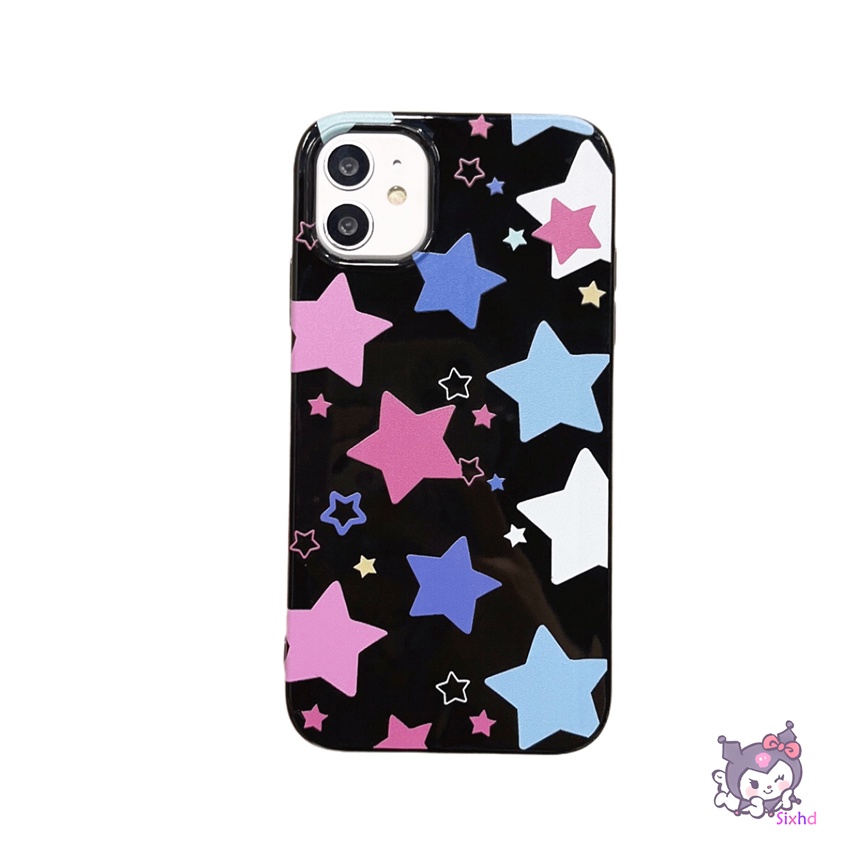 IPHONE Kompatibel Untuk Iphone14 13 12 11 Pro Max SE 2020 X Xr Xs Max8 7 6Plus Gadis Pink Full Layar Bintang Silikon Casing Ponsel Lembut Anti Jatuh Pelindung TPU Cover XJJJJ