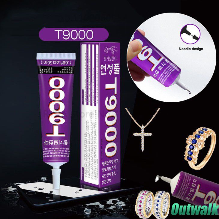 Glue 15Ml T9000 Lem Perhiasan Transparan Diy Berlian Imitasi Perekat Multi-fungsi Layar Ponsel Perbaikan Sealant Kuat Cepat Kering Lem Akrilik