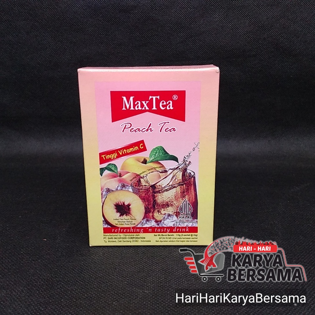 

MINUMAN BUBUK MAX TEA PEACH TEA BOX 5 SACHET X 23GR