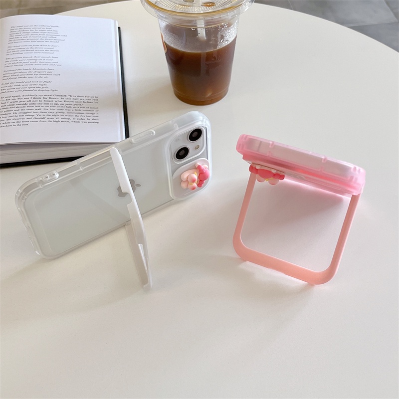 IPHONE Casing Ponsel Jendela Sliding PP Kartun Cocok Untuk Iphone14 13 12 11 Pro X XS Max XR 14Plus Full Set Dari Soft Case Bracket Transparan