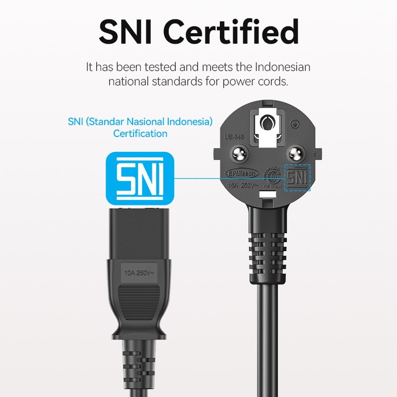 Vention Kabel Power C13 Connector 3-Prong CPU PC Komputer UPS-2