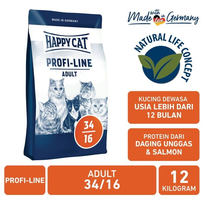 Happy Cat Profi-line Adult Cat 12kg Makanan Kucing Happy Cat Profiline