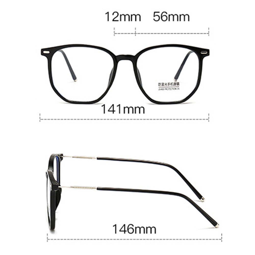 [Hot Sale] Frame Besar Anti Silau Sinar UV Kacamata Pria Ringan Gaming Kacamata Baca Wanita Bulat Anti Mata Eyetrain Fashion Blue Light Blocking