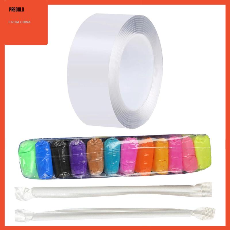 [Predolo] Chiwanji Blow Bubbles Balon Double Sided Tape Menarik Kerajinan Tangan DIY Sensory