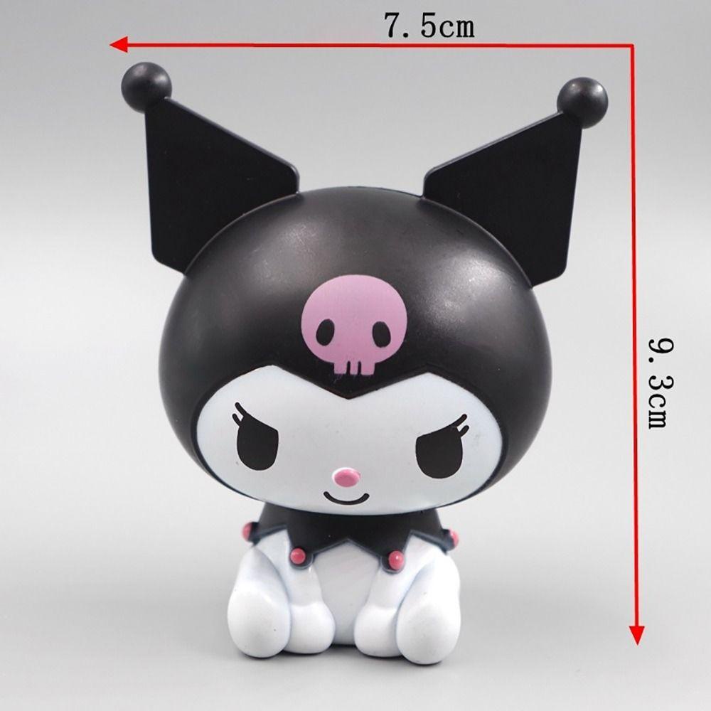 Needway   Kuromi Figure Boneka 1pc Koleksi KT Model Kucing Desktop Mainan Cinnamoroll Diy Kue Action Figure