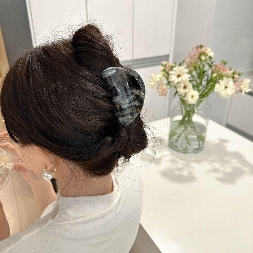 AUGUSTINA Langit Berbintang Cakar Rambut Kepribadian Elegan Geometris Untuk Gadis Asam Asetat Hiu Klip Hiasan Kepala Ponytail Holder Hiasan Kepala Wanita Hair Clip