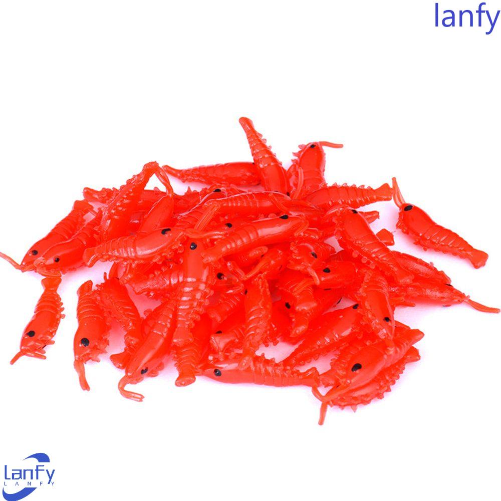 Lanfy Lembut Silikon Udang Air Tawar Memancing Bass Crappie Memancing Alat Lembut Memikat Mensimulasikan Cahaya Kecil Cahaya Cahaya Bercahaya Umpan Udang