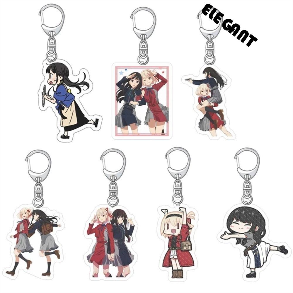 [Elegan] Lycoris Recoil Keyring Fans Hadiah Cosplay Kartun Akrilik Takina Inoue Key Ring