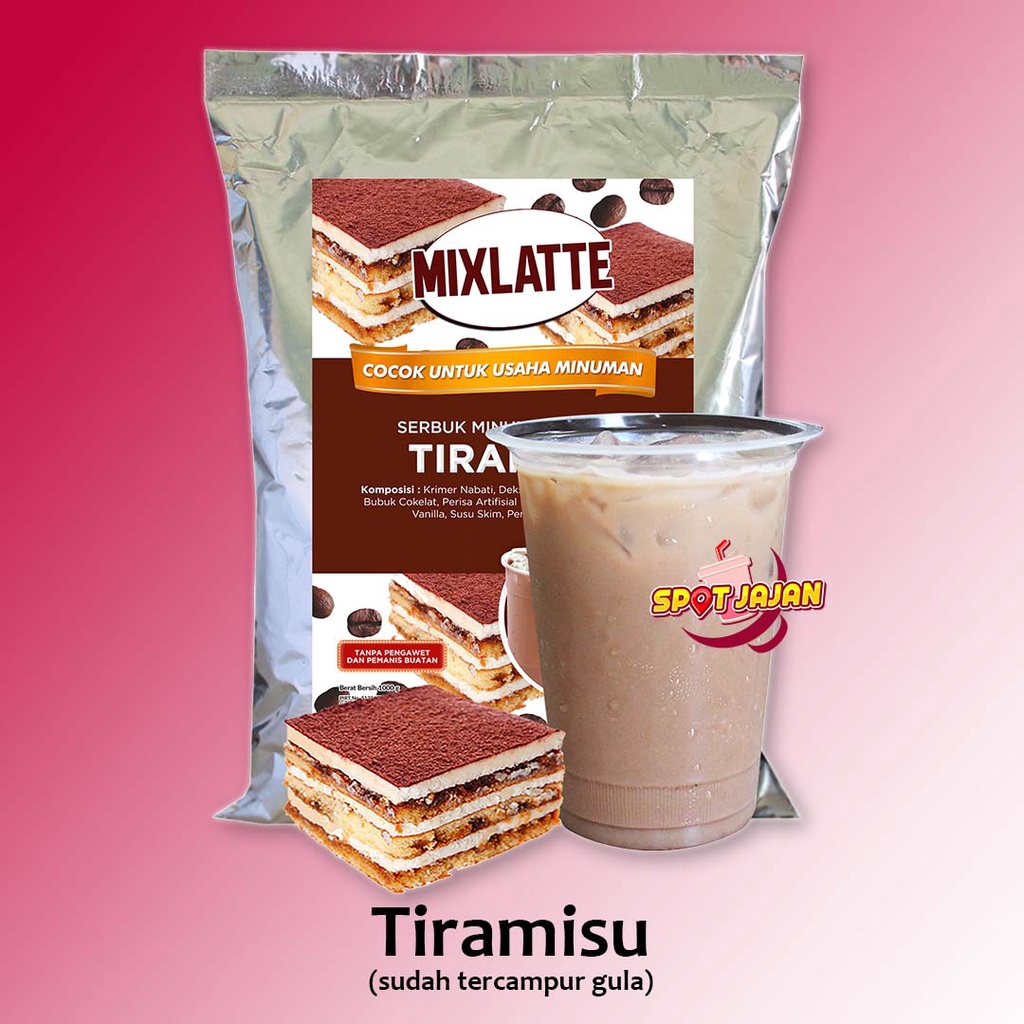 

MIXLATTE Tiramisu 1 kg Bubuk Minuman Dengan Gula / Serbuk Instan Rasa Kopi