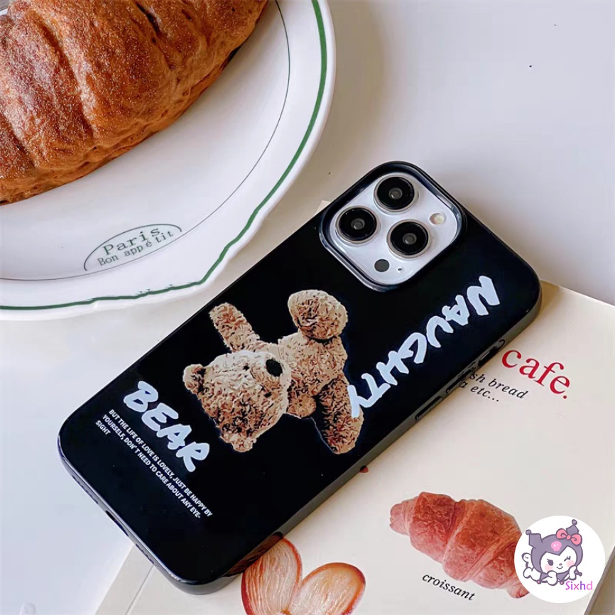 IPHONE Kompatibel Untuk Iphone14 13 12 11 Pro Max SE 2020 X Xr Xs Max8 7 6Plus Lucu Teddy Bear Silikon Casing Ponsel Lembut Anti Jatuh Pelindung TPU Cover XJJJJ