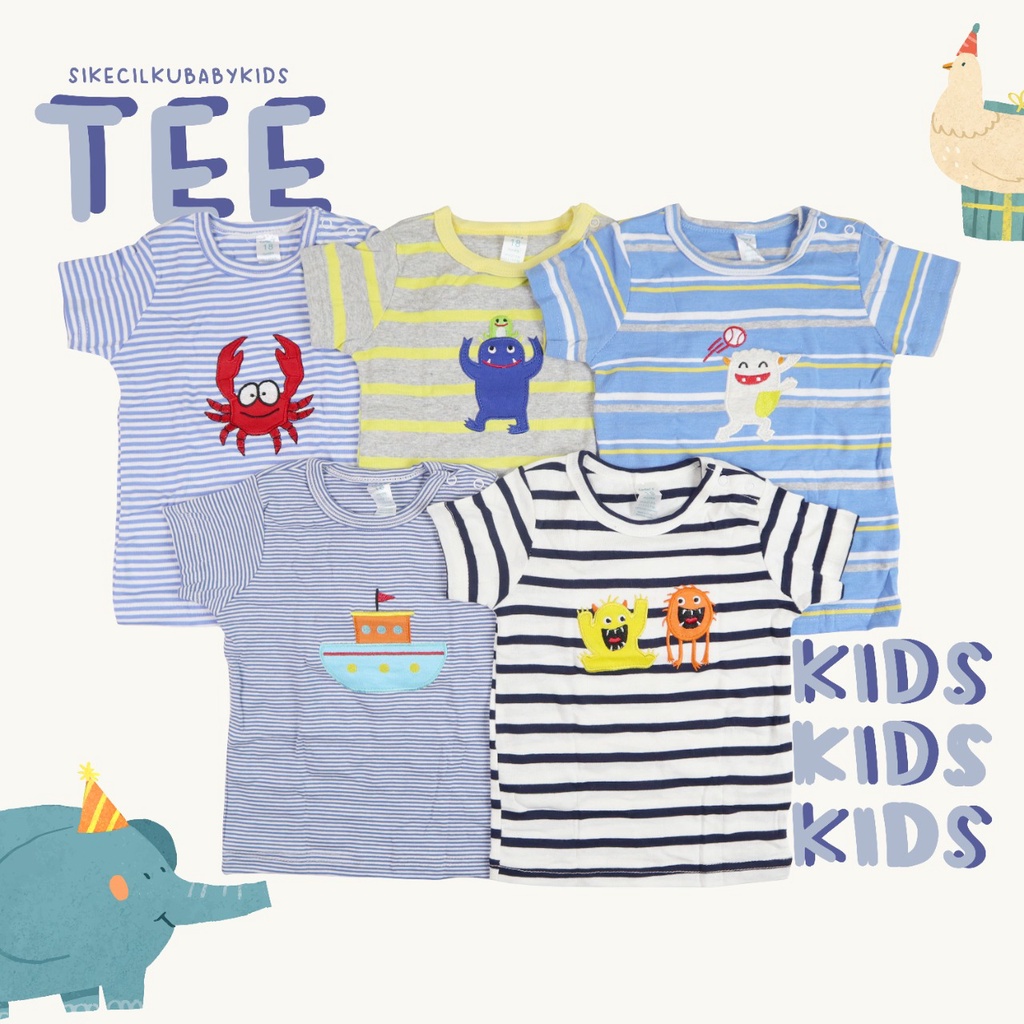 PREMIUM 5pcs Kaos bayi import Lengan Pendek GRADE A  5pcs / atasan bayi atau tee bayi import isi 5pcs