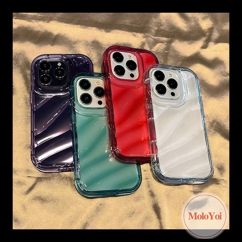 Casing Tahan Guncangan Warna Permen Bening Sederhana Mewah Kompatibel Untuk IPhone 7Plus 6 8 6S 7Plus 11 13 14 12 Pro MAX XR XS X MAX 8Plus SE 2020 Baru 3D Stereo Kreatif Korgasi Cover