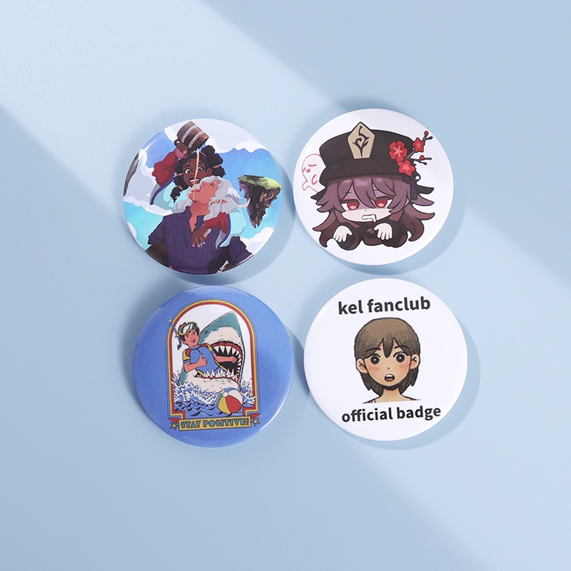 44mm Anime Peripheral Series Tinplate Badge Hewan Kucing Lucu Bros Hadiah Untuk Teman Aksesoris Pakaian