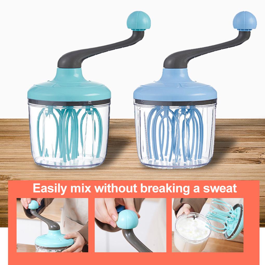 Hand Held Ergonomic Egg Beater Hemat Tenaga Kerja Manual Hand-cranked Cream Milk Foam Whisk Mixer Peralatan Kue Aksesori Dapur