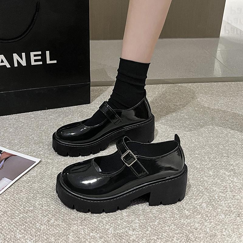 CaniKorea &quot;FREE BOX&quot; (Size 37 - 41) Thalia Sepatu Boots Kerja Wanita Hitam Putih Import 9217